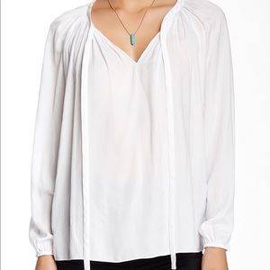 Vince Camuto Tie Neck Rumpled Peasant Blouse, New